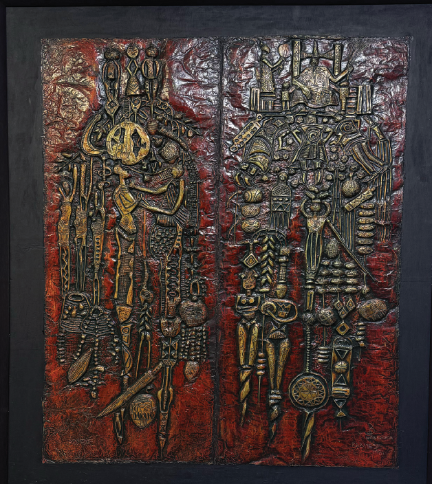 Sahelian Masquerade by Prof. Bruce Onobrakpeya
